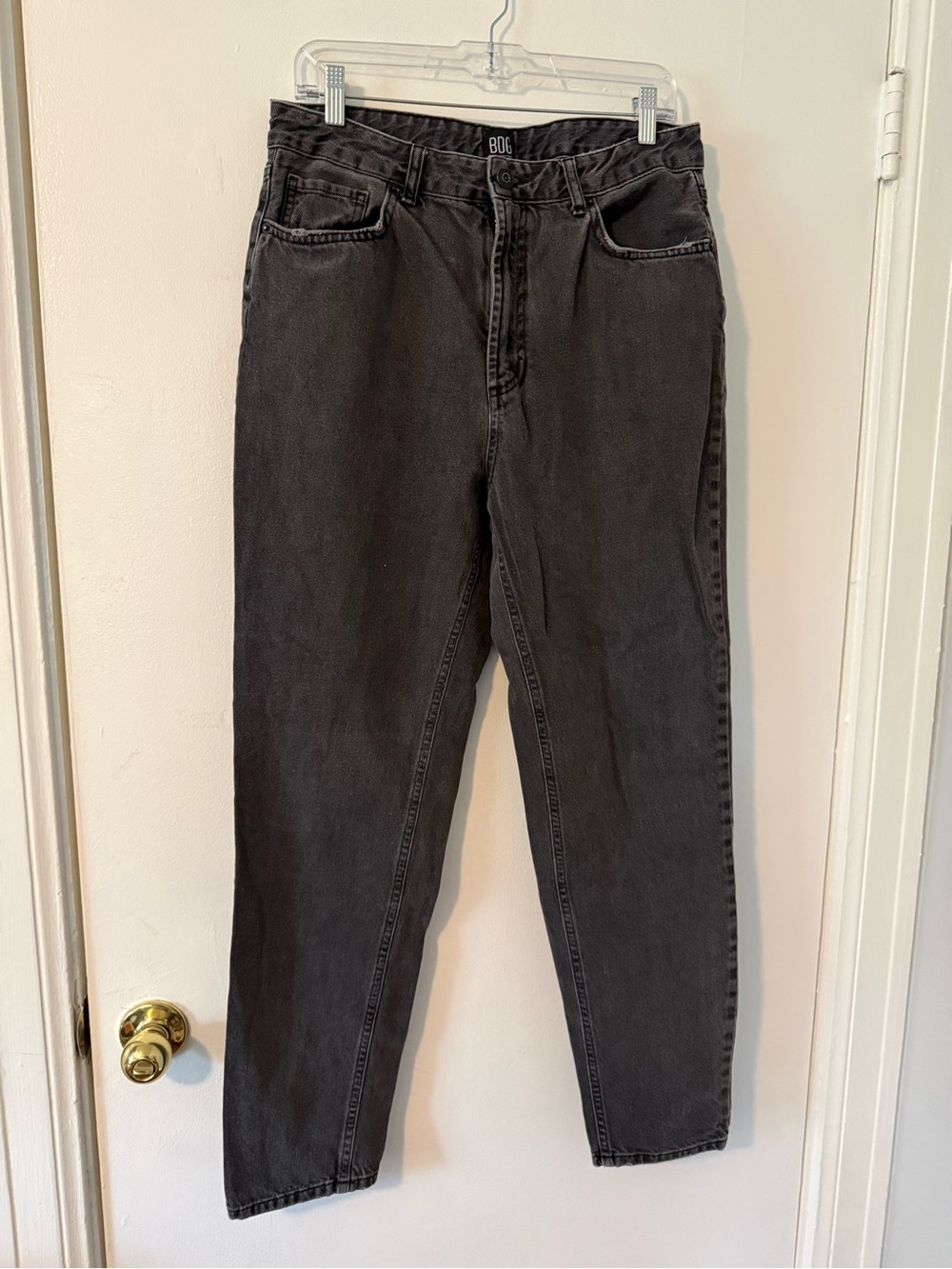 BDG Charcoal High-Rise Tapered Mom Jeans
